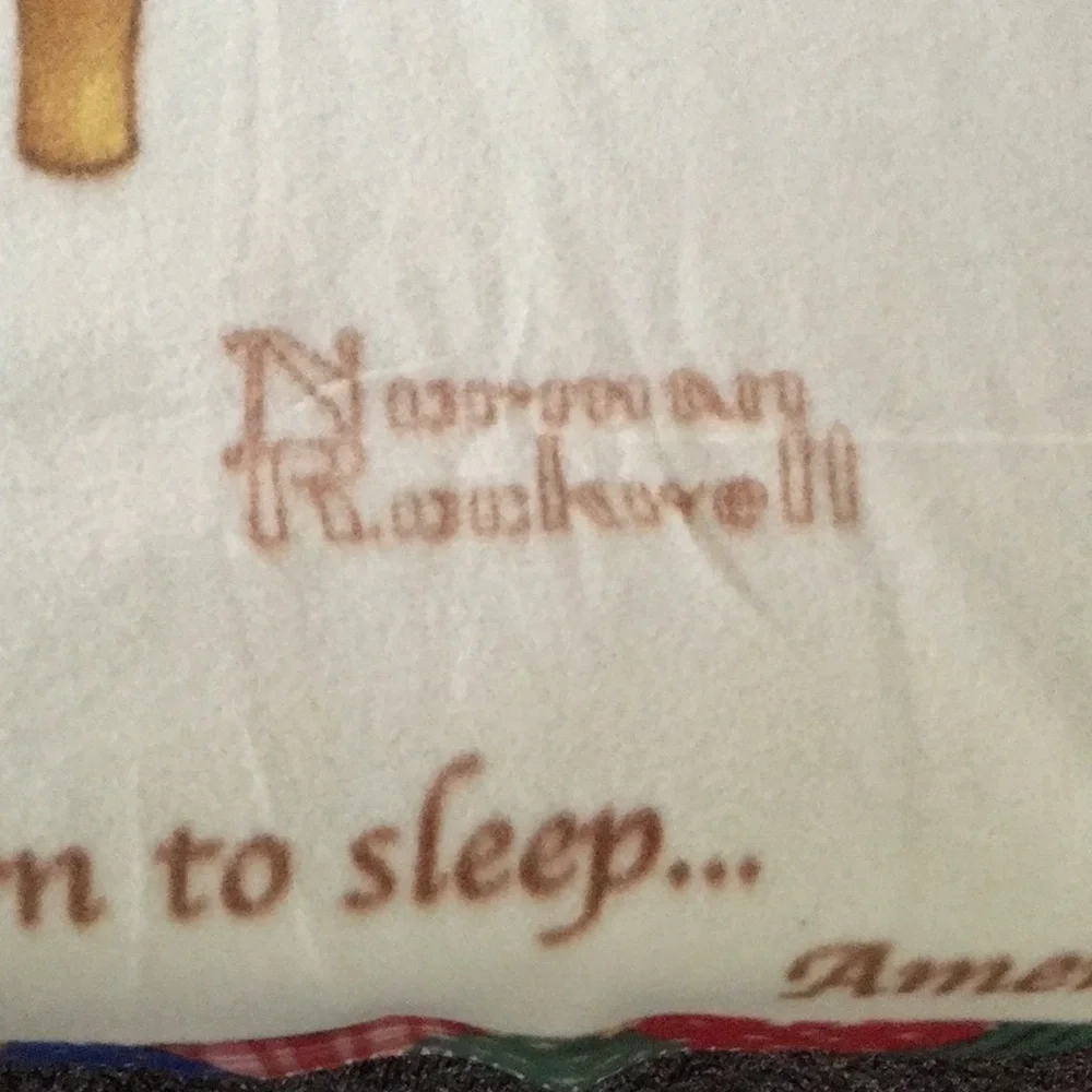 Norman Rockwell Fleece Blanket Boy's Town Prayer 33x46